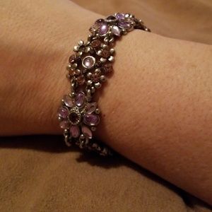 Purple flower bracelet